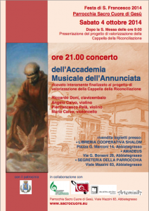 2014 Locandina concerto 4 ottobre San Francesco